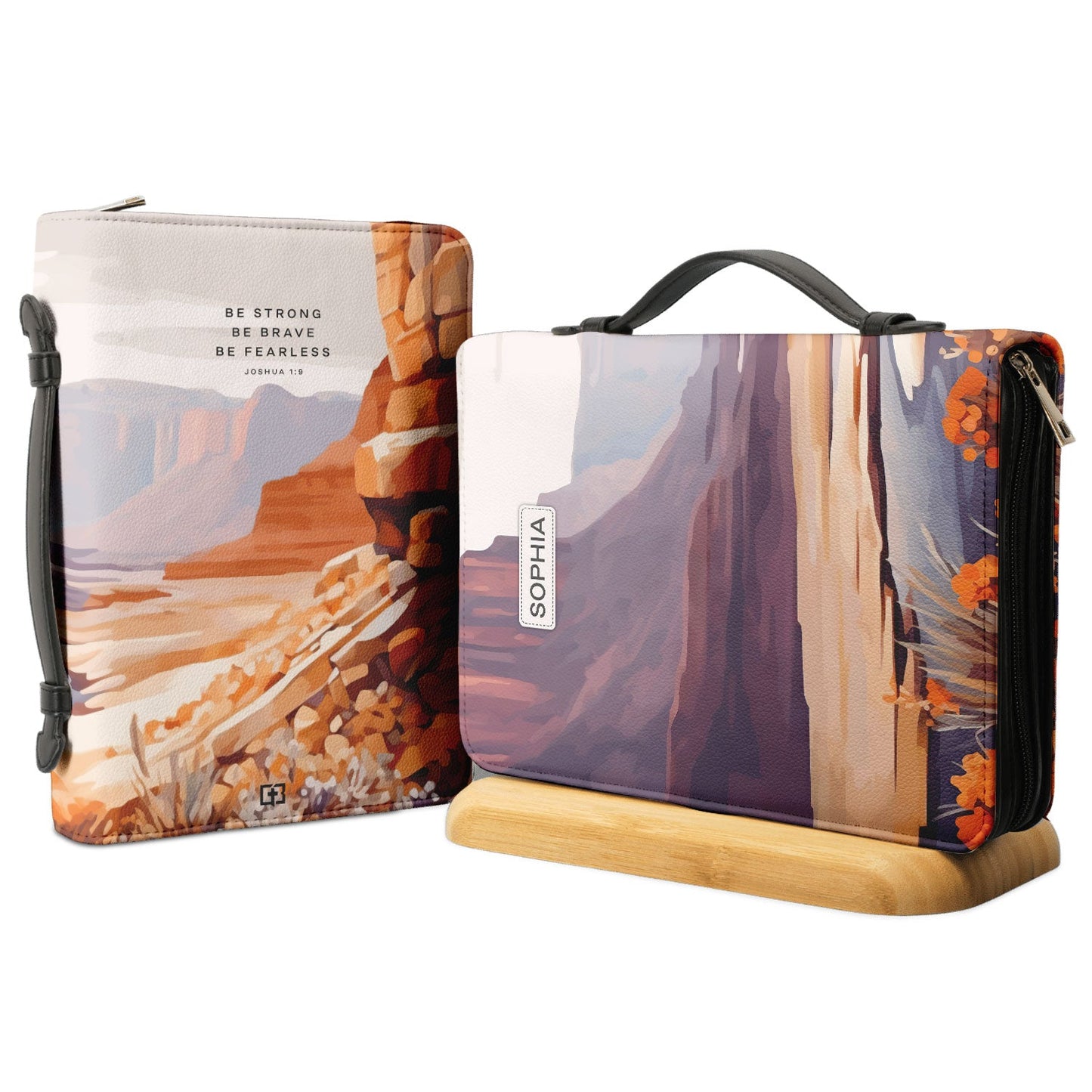 Personalized Bible Cover - Be Strong Be Brave Be Fearless Joshua 1 9 Grand Canyon Bible Cover for Christians