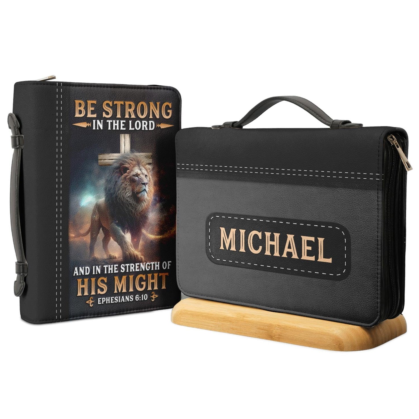 Personalized Bible Cover - Be Strong In The Lord And In The Strength Of His Might Ephesian 6 10 Bible Cover for Christians