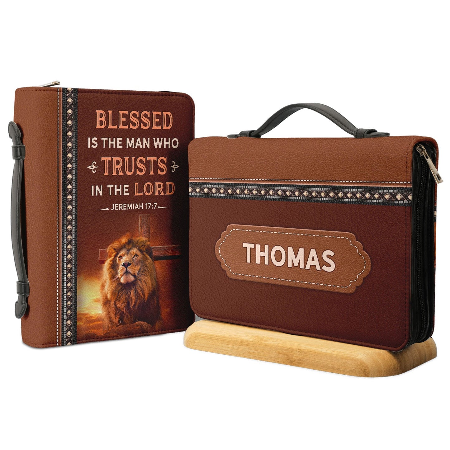 Personalized Bible Cover - Blessed Is The Man Who Trusts In The Lord Jeremiah 17 7 Bible Cover for Christians