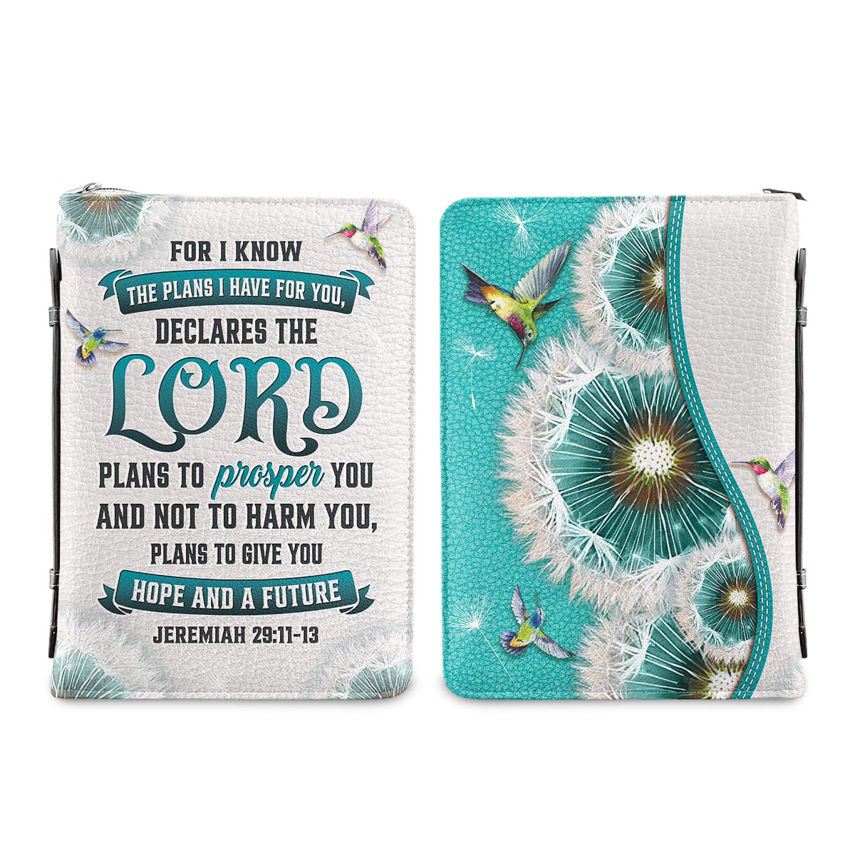 Plans To Give You Hope And A Future Jeremiah 29 11 13 Hummingbird Dandelion Personalized Bible Cover