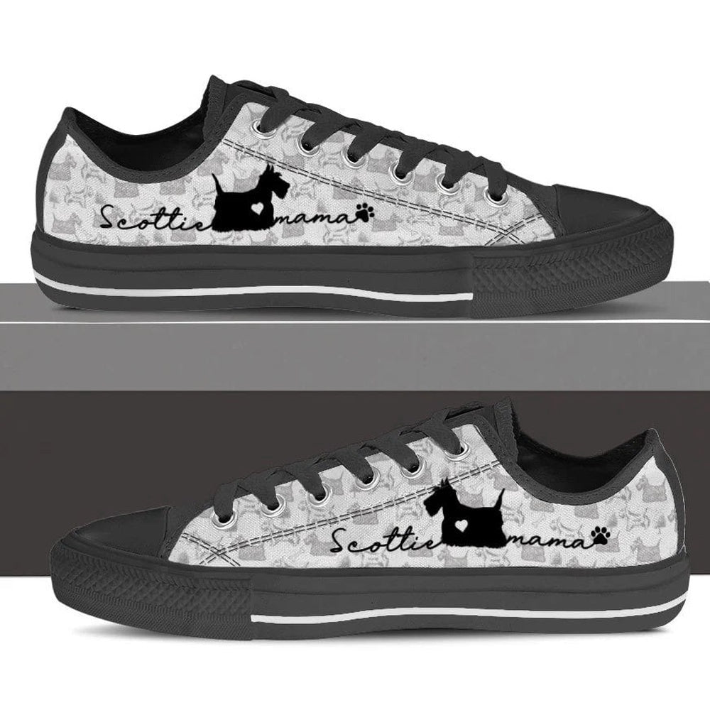 Scottish Terrier Low Top Shoes - Dog Walking Shoes Men Women, Dog Printed Shoes, Canvas Shoes For Men, Women