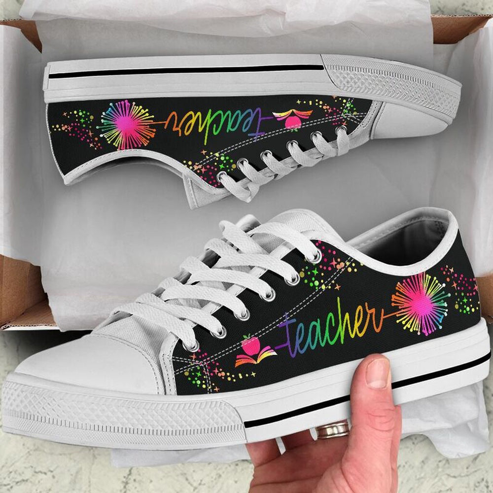 Teacher Dandelion Art Color Shoes, Teacher Shoes, Low Top Sneakers