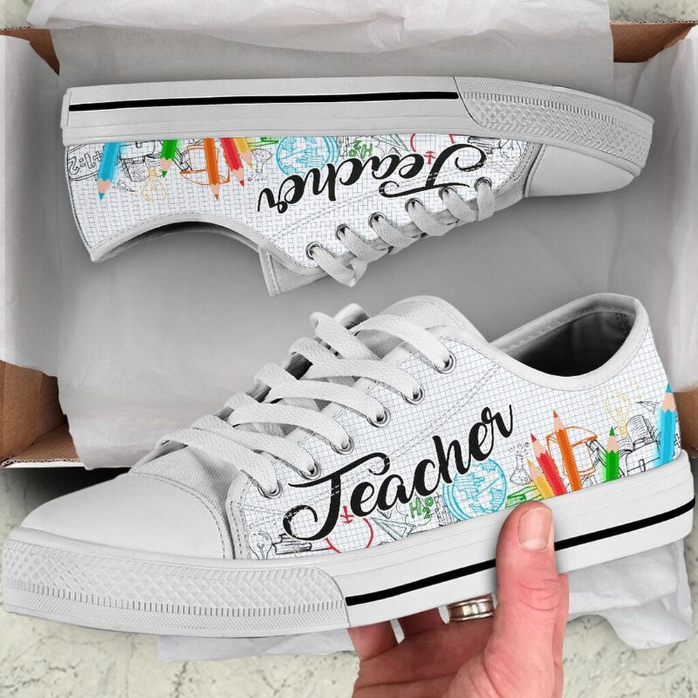 Teacher Pencil Low Top Shoes, Teacher Shoes, Low Top Sneakers