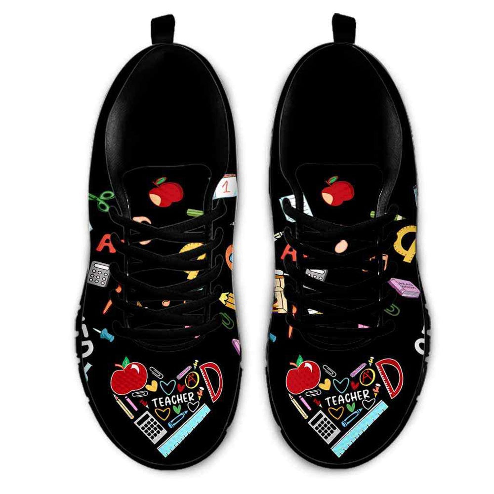 Teacher Sneaker, 3Rd Grade Teacher Colorful Tools Love Sneakers Shoes, Fun Teacher Shoes