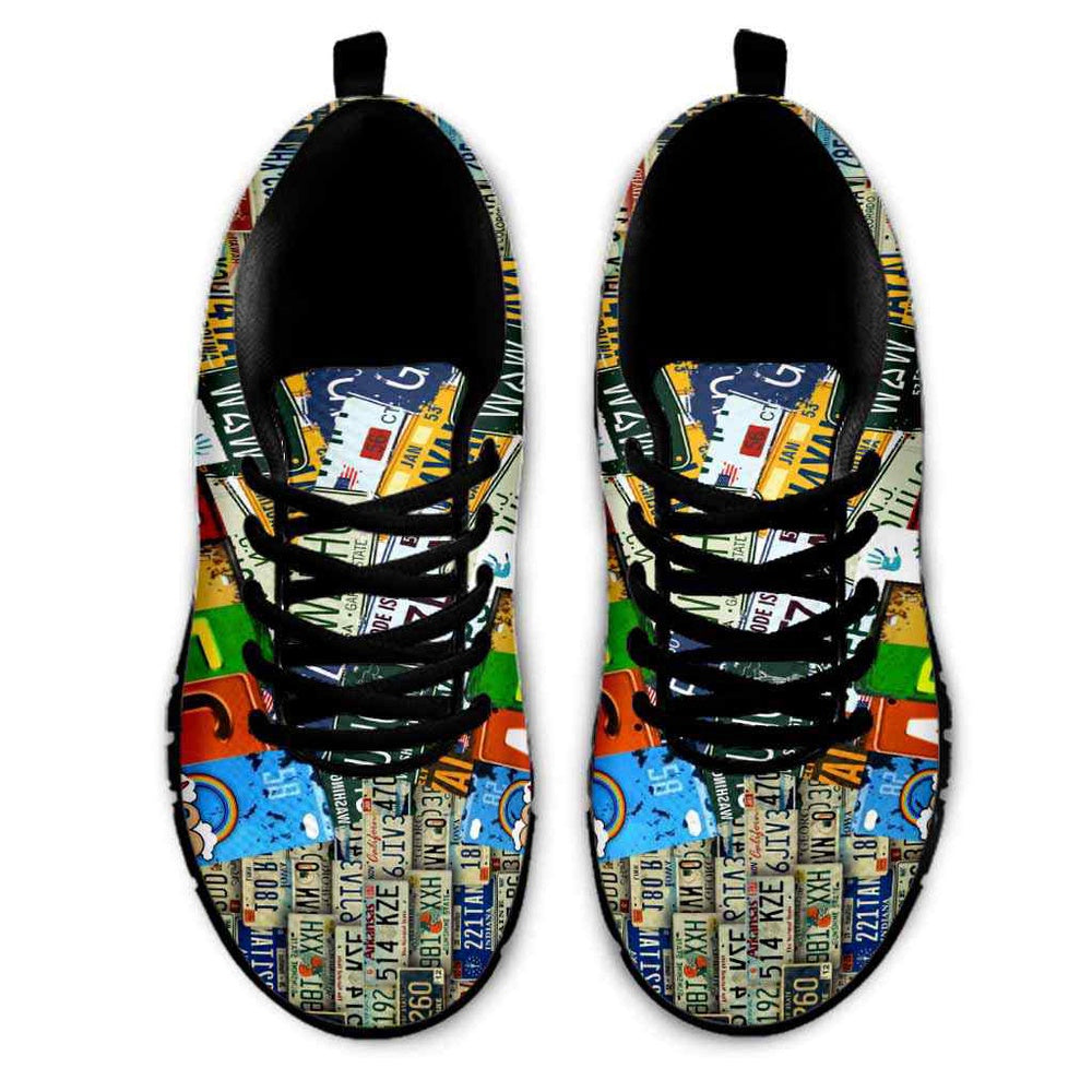 Teacher Sneaker, Art Teacher Colorful License Plate Sneaker Shoes, Fun Teacher Shoes