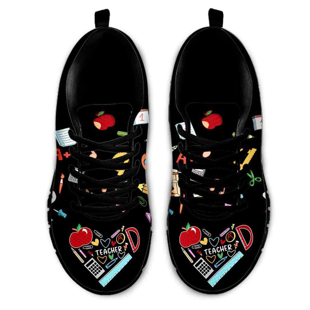 Teacher Sneaker, Art Teacher Colorful Tools Love Sneakers Shoes, Fun Teacher Shoes