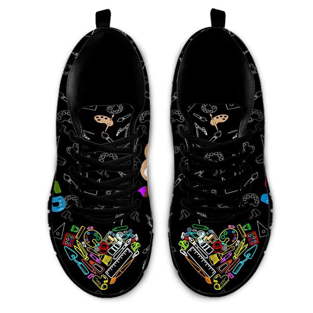 Teacher Sneaker, Art Teacher I Love Art Sneaker Shoes, Fun Teacher Shoes