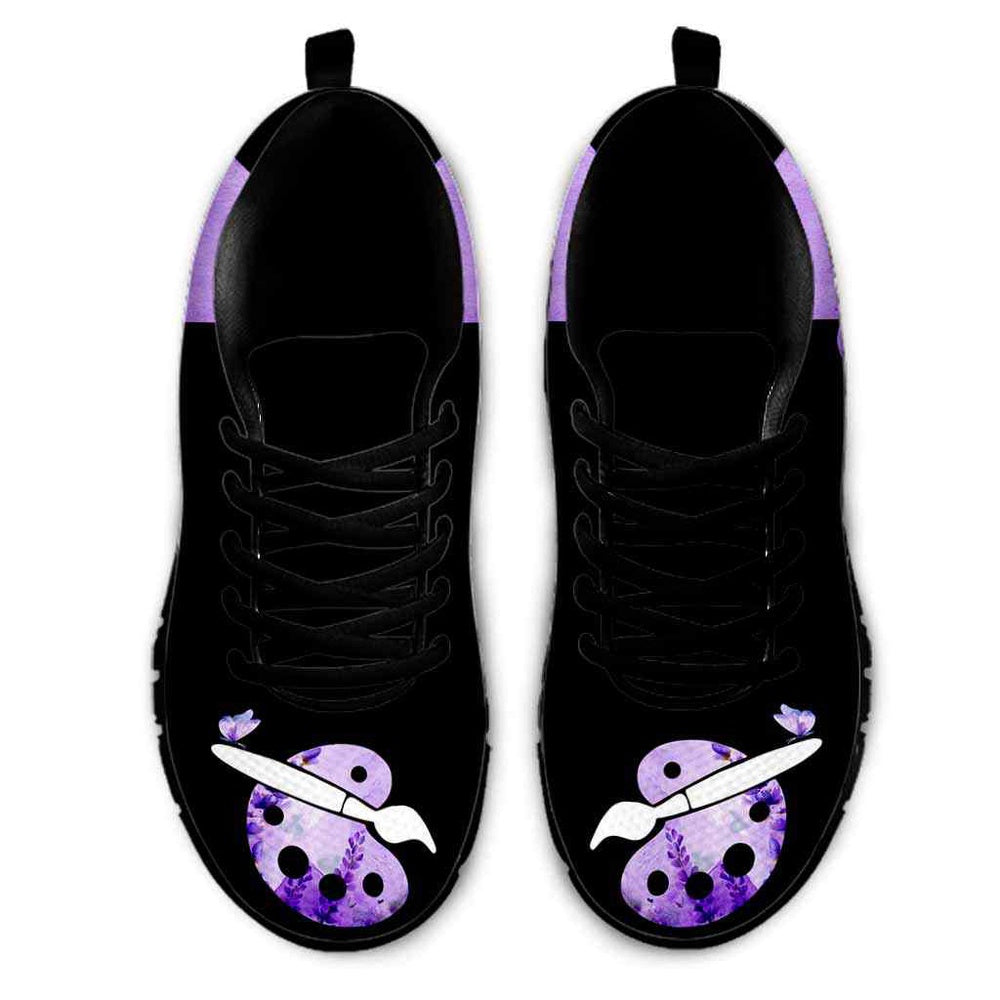 Teacher Sneaker, Art Teacher Lavender Cloud Love Sneakers Shoes, Fun Teacher Shoes