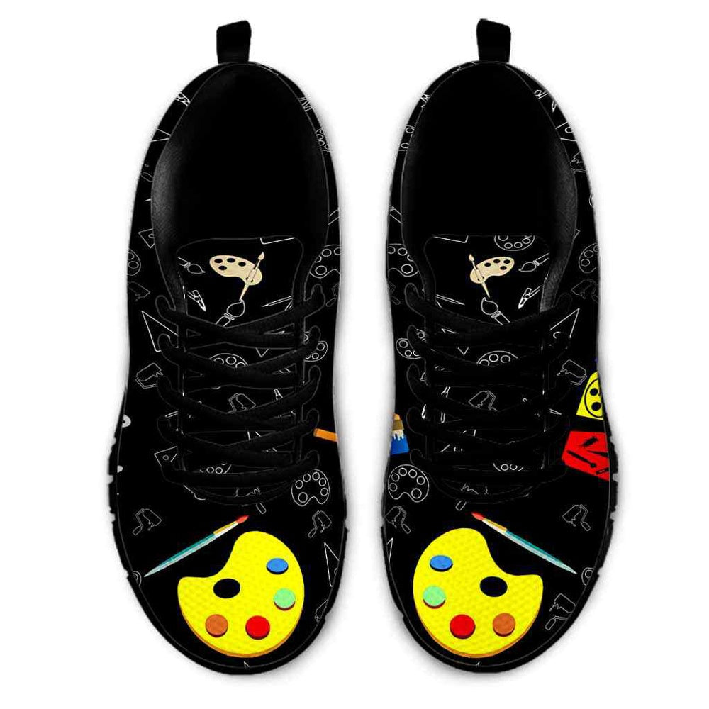 Teacher Sneaker, Art Teacher Love Palette Sneaker Shoes, Fun Teacher Shoes