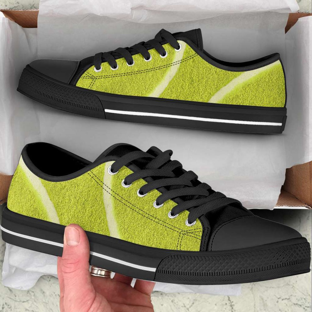 Tennis Ball Texture Pattern Shortcut Low Top Shoes , Low Top Sneaker, Low Top Canvas Shoes