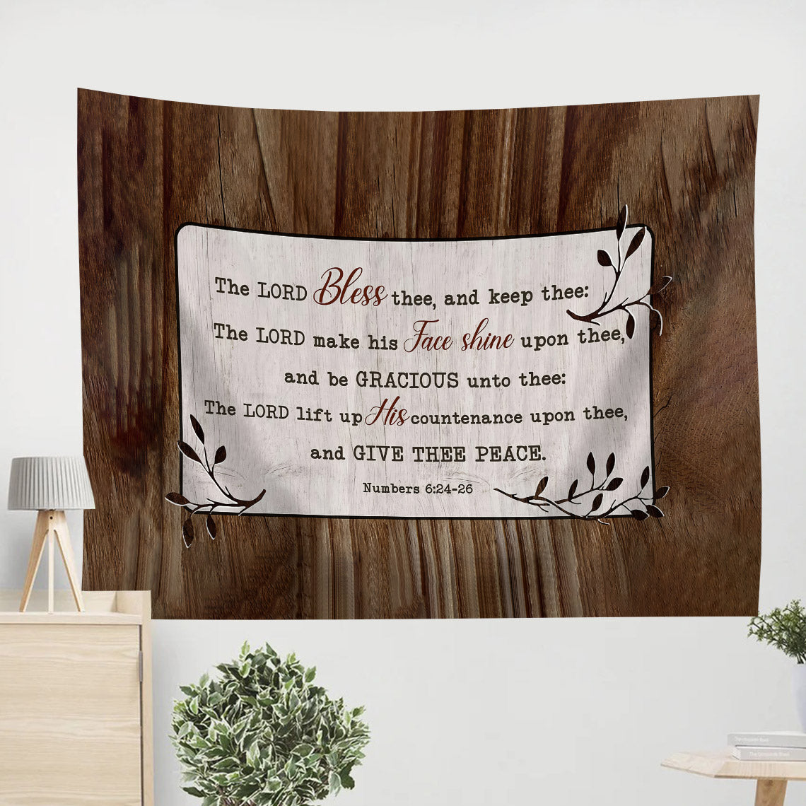 The Lord Bless Thee Tapestry - Christian Wall Tapestries