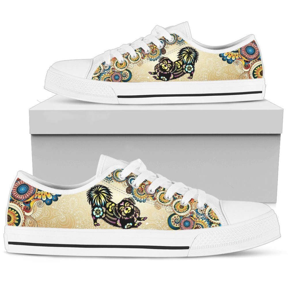 Tibetan Spaniel Women's Low Top Shoes, Low Top Sneaker, Low Top Canvas Shoes