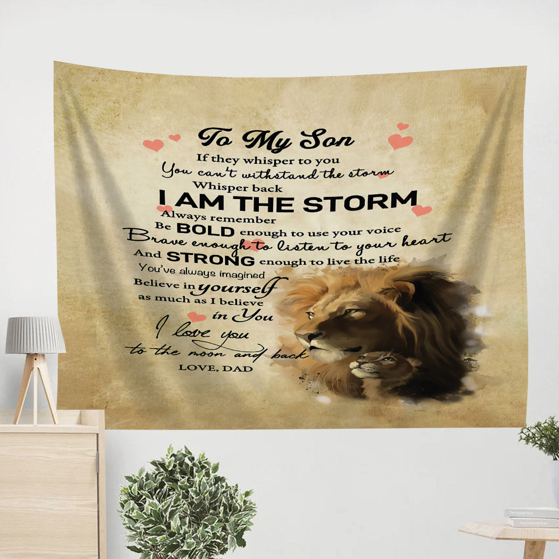 To My Son Canvas Wall Art Tapestry - Christian Tapestry Wall Hanging