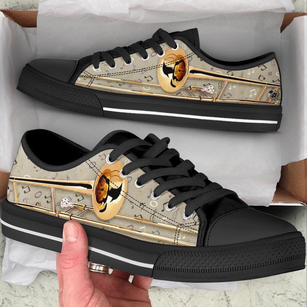 Trombone Classic Low Top Music Shoes, Canvas Shoes Design, Low Top Sneaker