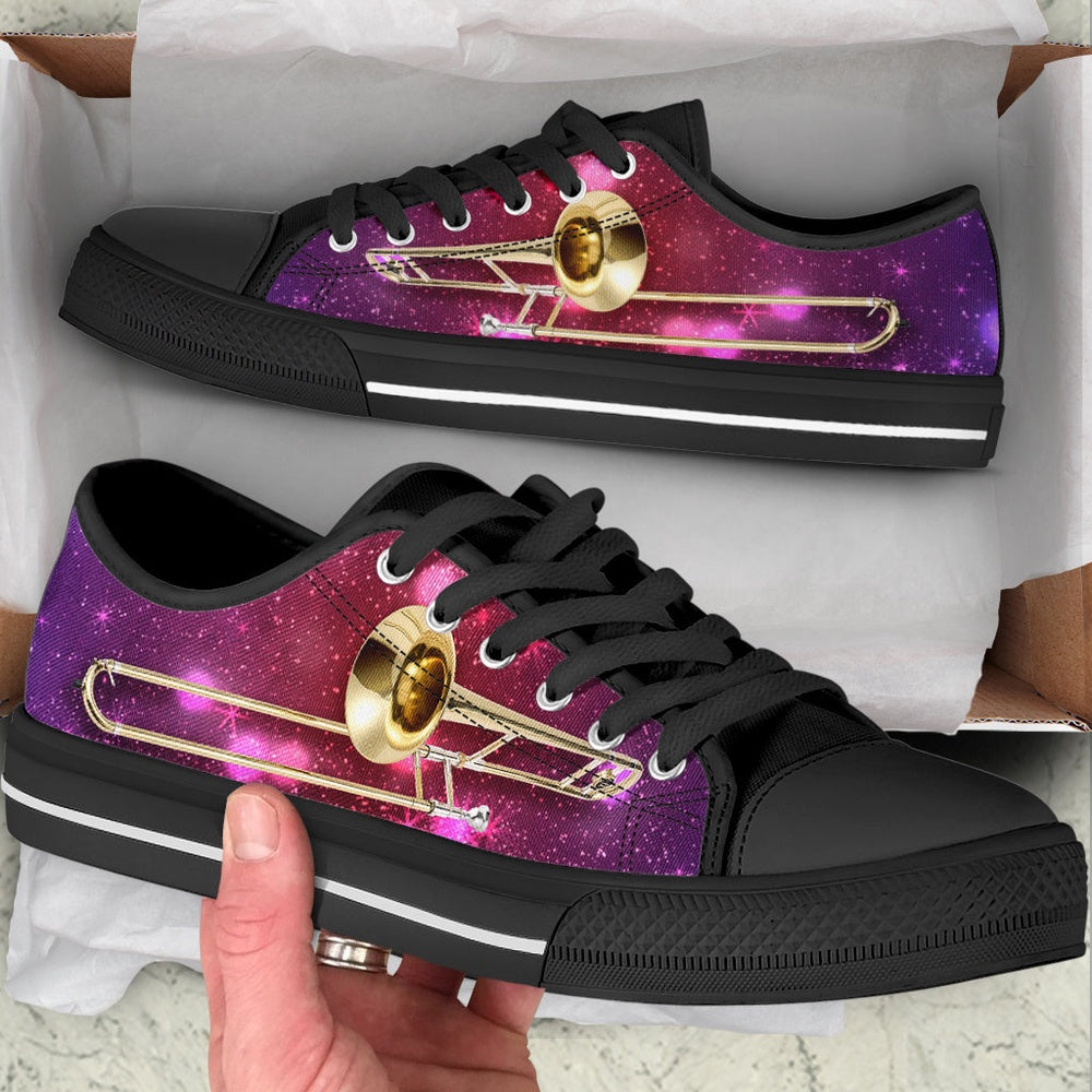 Trombone Sparkly Bg Low Top Music Shoes, Canvas Shoes Design, Low Top Sneaker