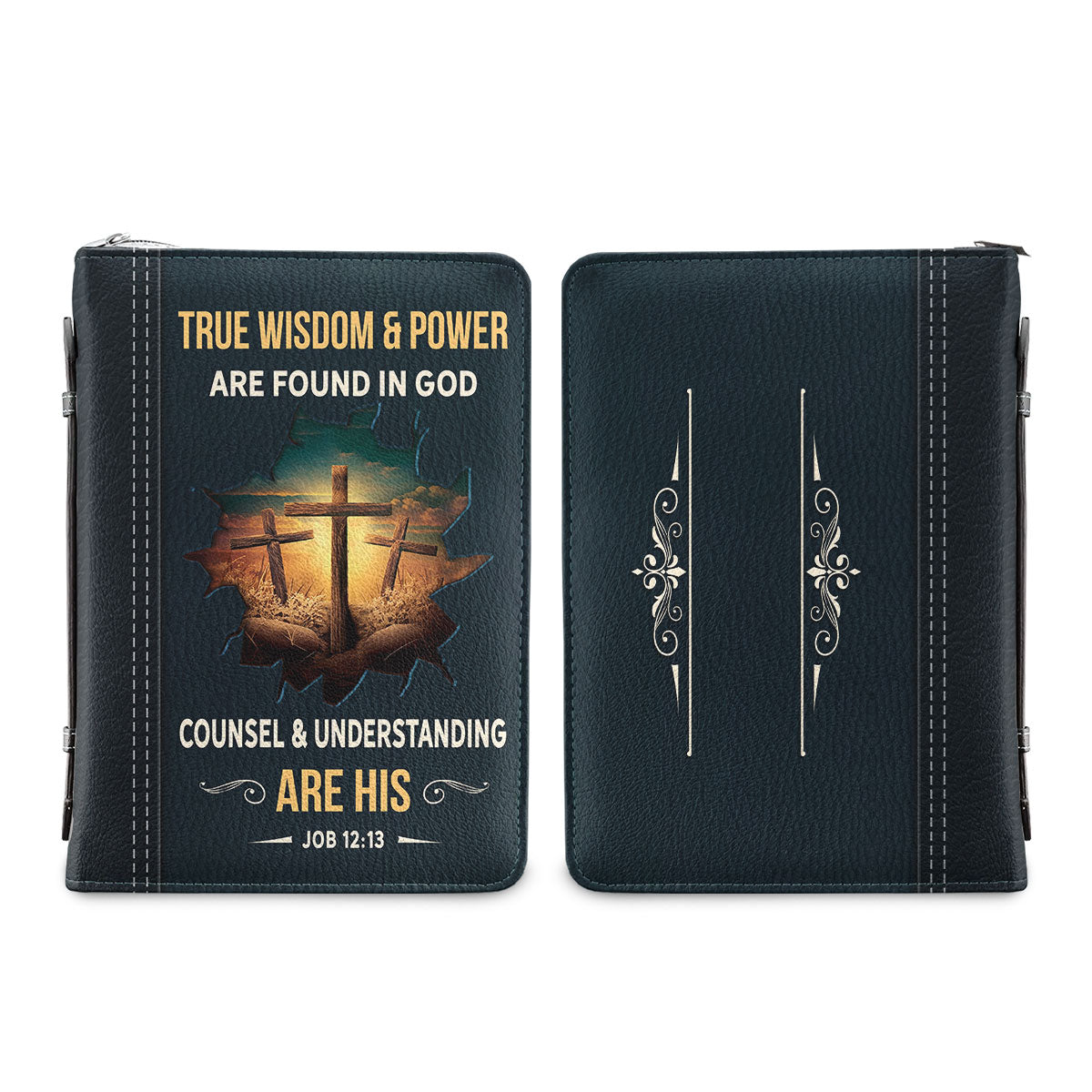 True Wisdom And Power Are Found In God Counsel And Understanding Are His Job 12 13 Personalized Bible Cover