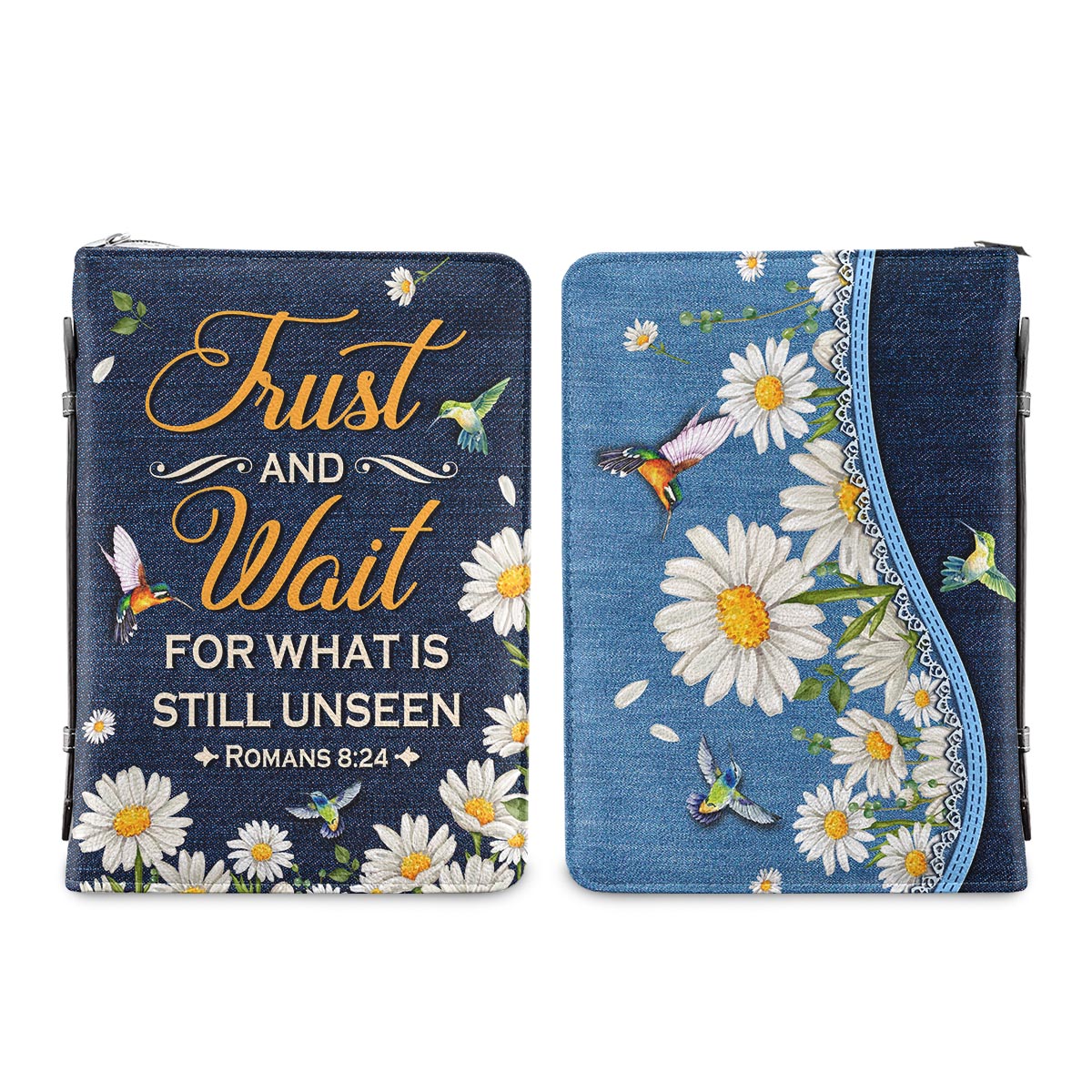 Trust And Wait For What Is Still Unseen Romans 8 24 Personalized Bible Cover - Christian Bible Covers For Women