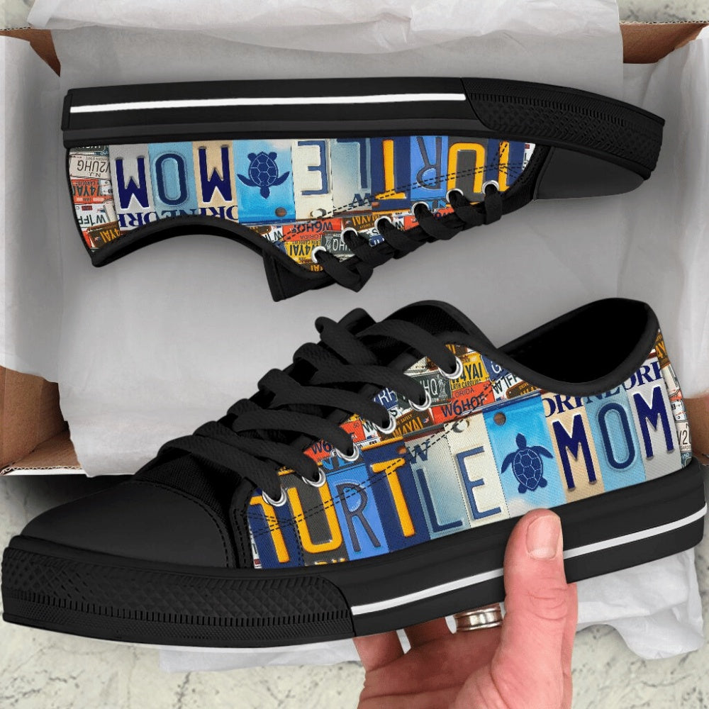 Turtle Mom Low Top Shoes Sneaker, Low Top Sneaker, Low Top Canvas Shoes
