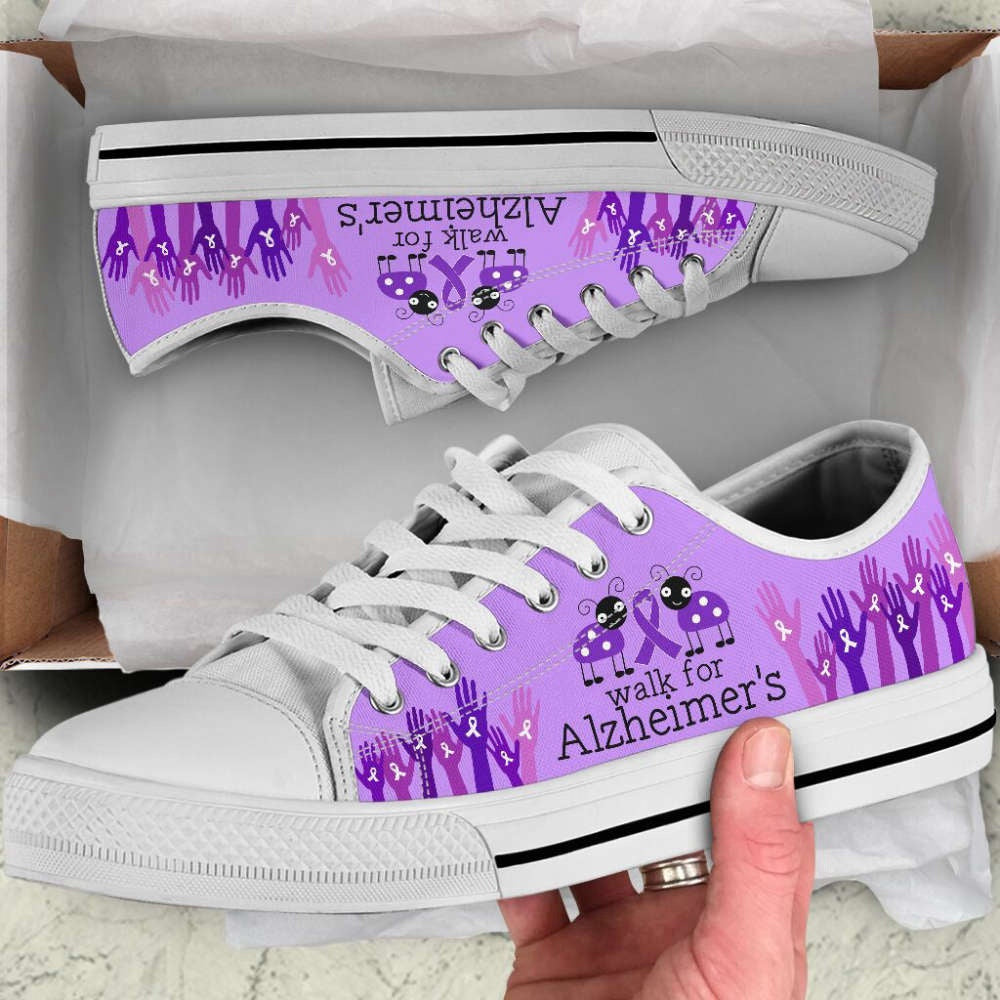 Walk For Alzheimer's Shoes Low Top Shoes Canvas Shoes A Playful Choice, Low Top Sneaker, Low Top Canvas Shoes