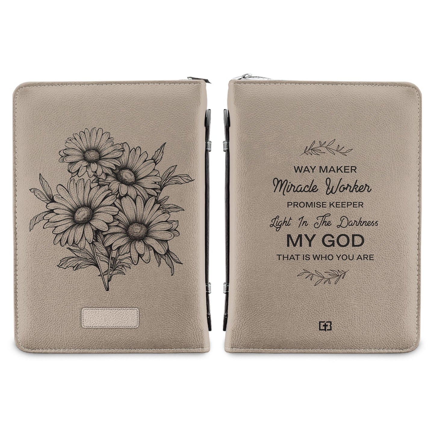 Way Maker Miracle Worker Daisy Personalized Bible Cover - Inspirational Bible Covers For Women