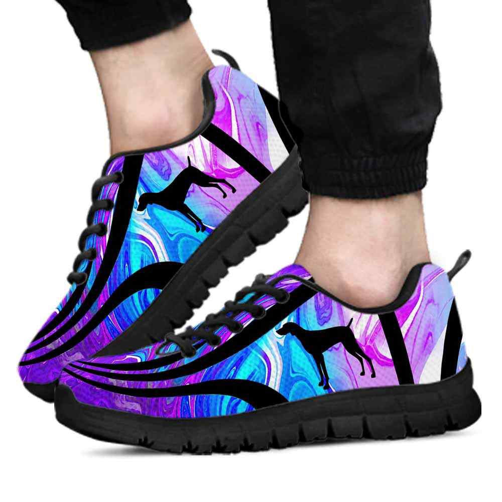 Weimaraner Sneaker, Weimaraner Dog Lovers Blue Purple Wave Sneakers Gym Running Shoes Gift Women Men, Weimaraner Shoes