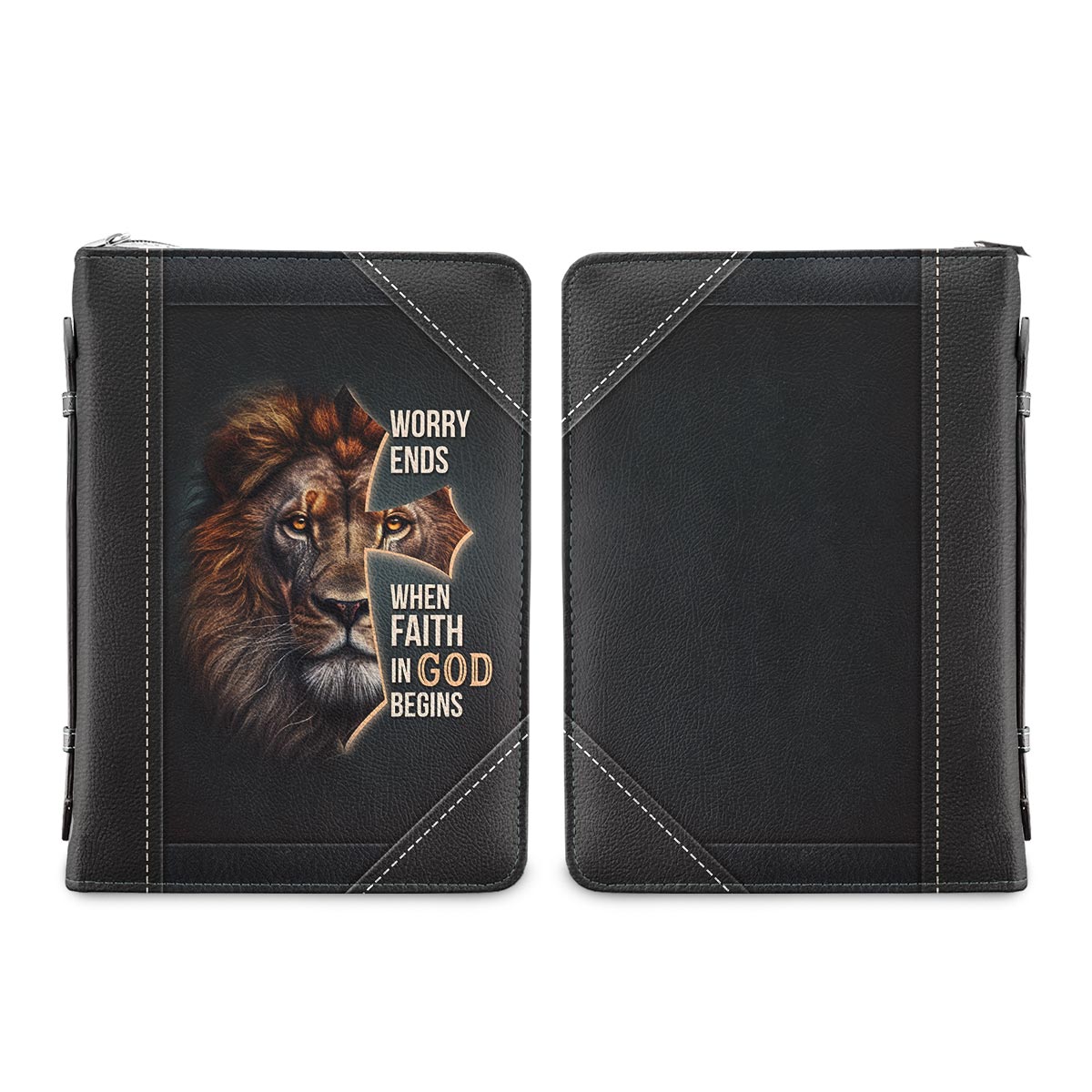 Worry Ends When Faith In God Begins Personalized Bible Cover - Pastor's Bible Covers
