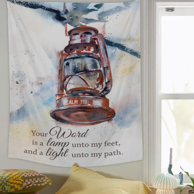 Your Word Is A Lamp To My Feet And A Light For My Path Tapestry - Bible Verse Tapestry
