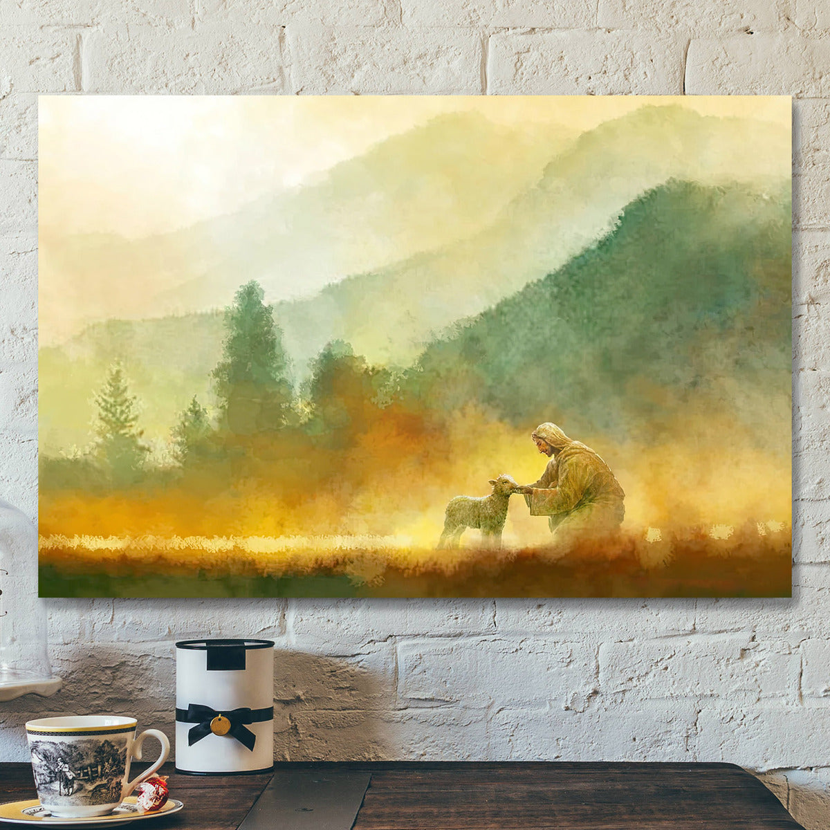 Jesus And The Lamp Wall Pictures - Jesus Canvas Painting - Christian Gift - Ciaocustom