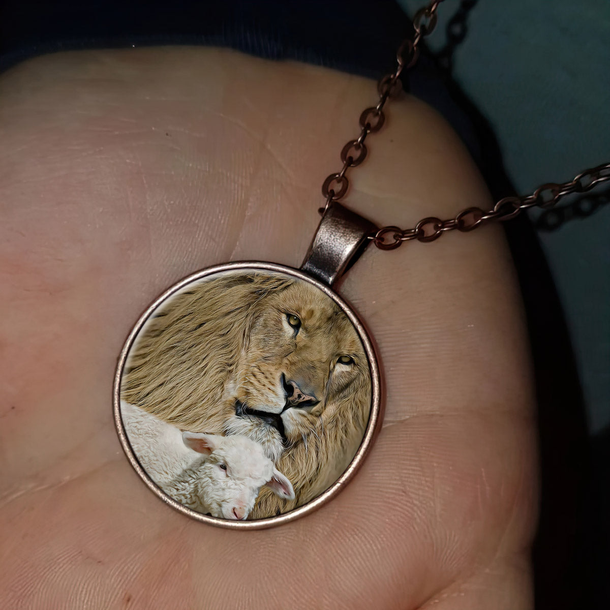 Lion And Sheep - Jesus Christ Necklace - Religious Pendant - Catholic Necklace - Ciaocustom