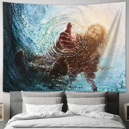 The Hand Of God - Christian Tapestry Wall Hanging - Christian Wall Art  - Jesus Christ Tapestry Wall Art  - Ciaocustom