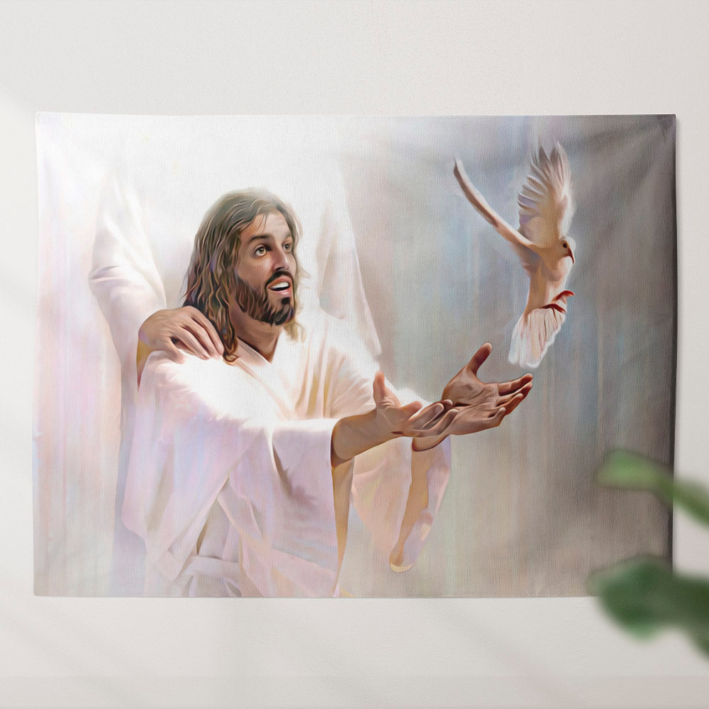 Father Son Holy Spirit - Religious Wall Decor - Christian Wall Tapestry - God Tapestry - Ciaocustom