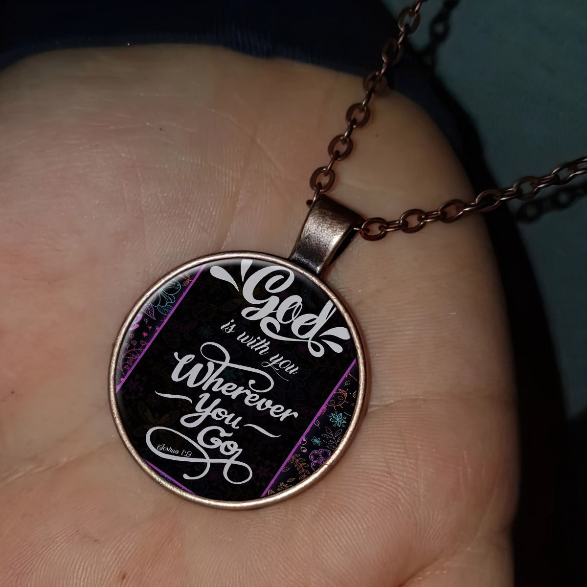 God Is With You Wherever You Go -Jesus Christ Necklace - Religious Necklace - Ciaocustom