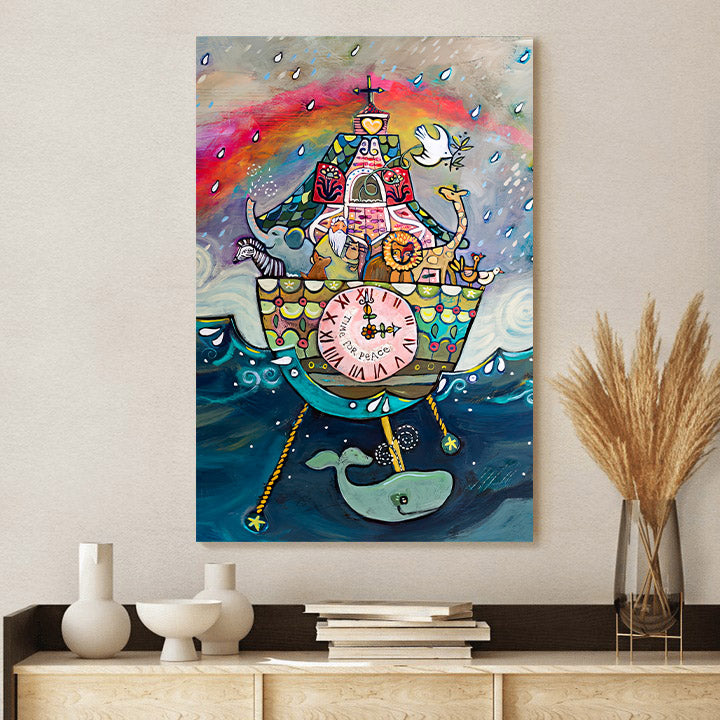 Noah's Ark Cuckoo Clock Wall Art - Religious Canvas Prints - Ciaocustom