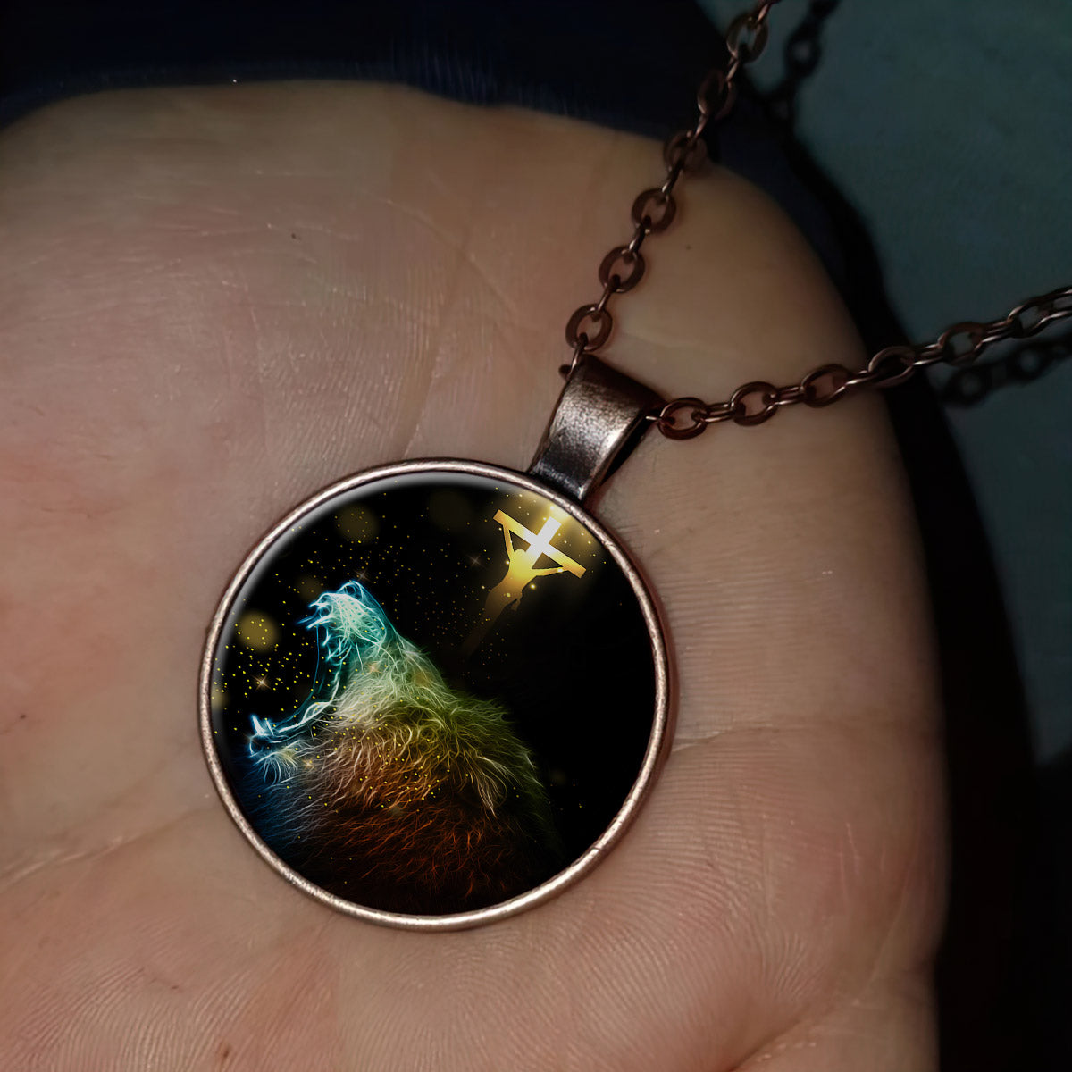 Lion and God -Jesus Christ Necklace - Catholic Necklace - Religious Pendant - Ciaocustom