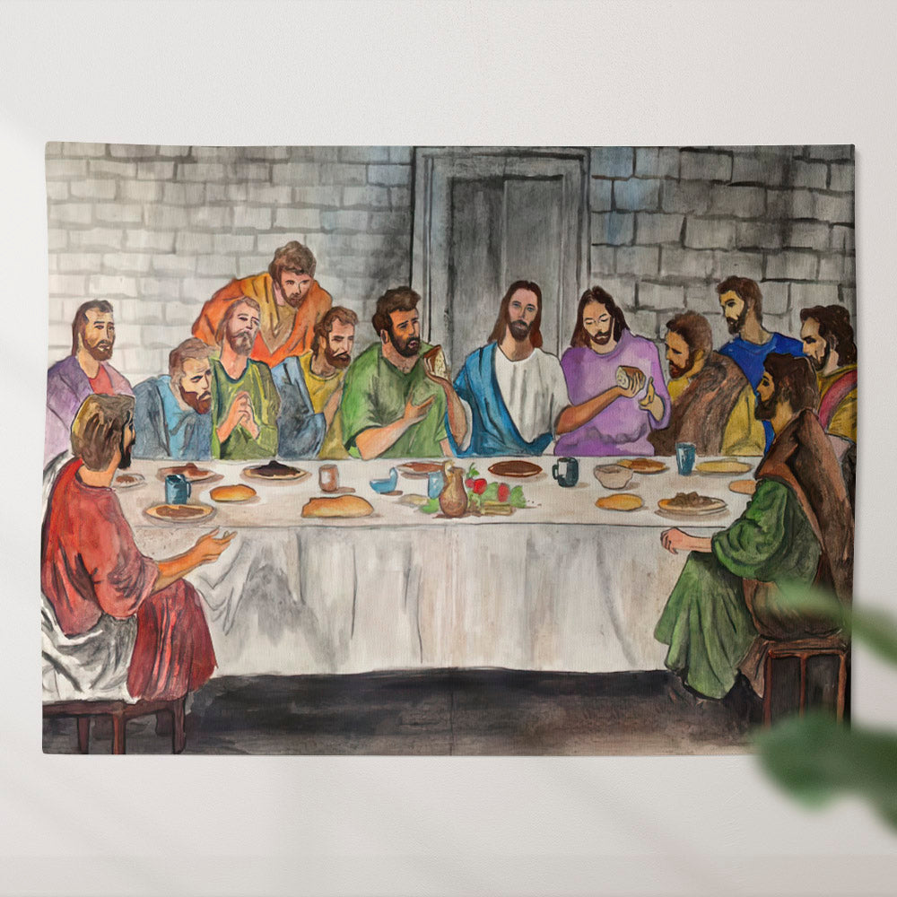 Jesus And The Last Supper - Christian Wall Tapestry - Jesus Wall Tapestry - Religious Tapestry Wall Hangings - Bible Verse Tapestry - Religious Tapestry - Ciaocustom