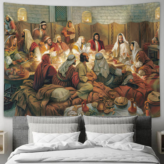 The Last Supper Portrait - Christian Wall Tapestry - Jesus Wall Tapestry - Religious Tapestry Wall Hangings - Bible Verse Tapestry - Religious Tapestry - Ciaocustom
