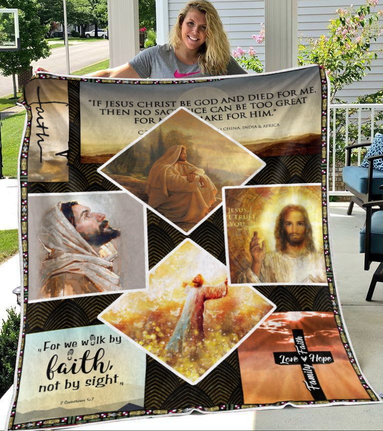 Jesus Faith Hope Love Blanket - Blanket Of Jesus - Jesus Blanket - Gift Ideas For Christians - Ciaocustom