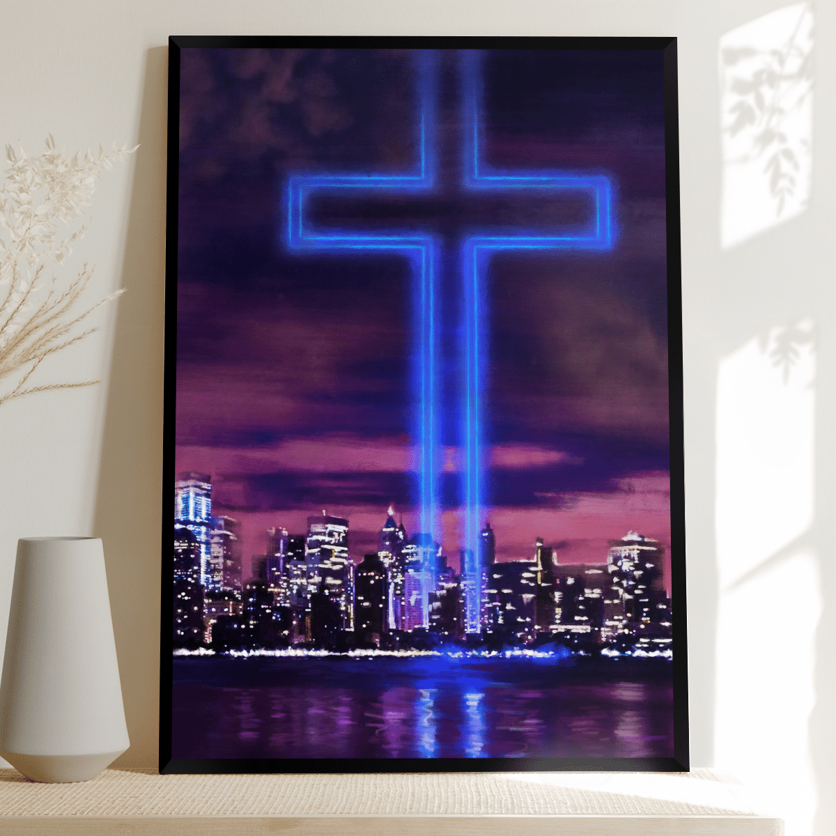 Jesus Cross, World Trade Center Building, God Poster
