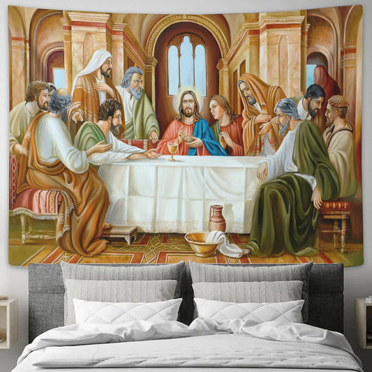 The Last Supper Portrait - Christian Wall Tapestry - Jesus Wall Tapestry - Religious Tapestry Wall Hangings - Bible Verse Wall Tapestry - Religious Tapestry - Ciaocustom