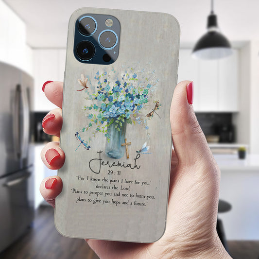 Jeremiah 29:11 - Dragonfly and Flowers - Christian Phone Case - Religious Phone Case - Faith Phone Case - Ciaocustom