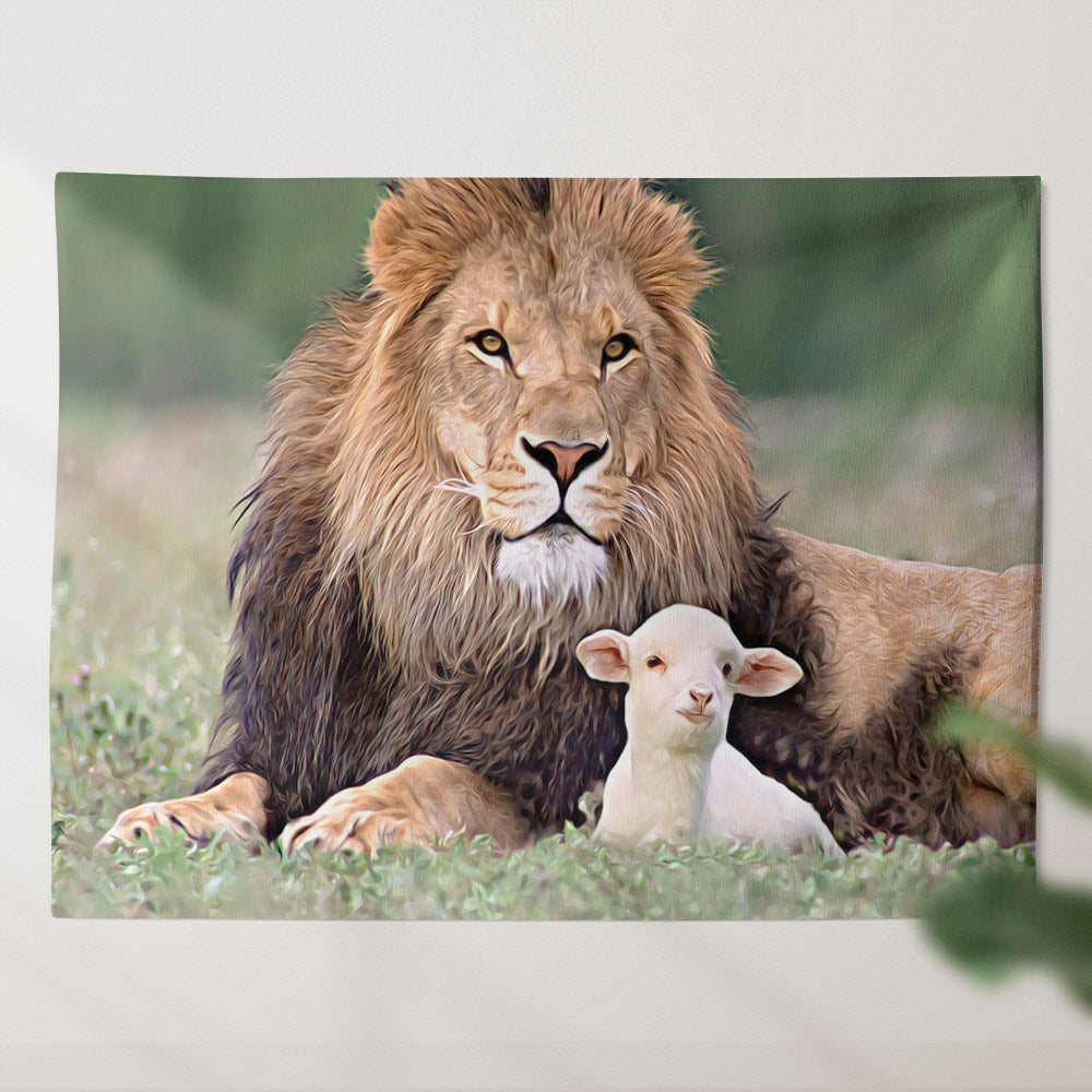 Meek And Humble Of Heart - God Tapestry - Christian Tapestry Wall - Biblical Tapestries - Ciaocustom