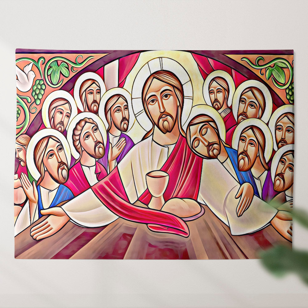 Doves and Grapes - Christian Tapestry - Christian Wall Tapestry - Biblical Tapestries - Ciaocustom