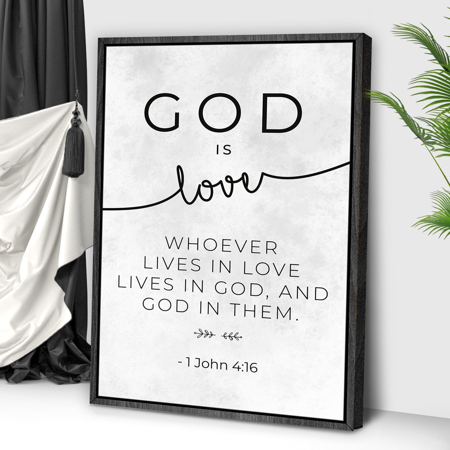 1 John 416 God Is Love II Canvas Wall Art - Christian Wall Decor - Bible Verse Canvas Art