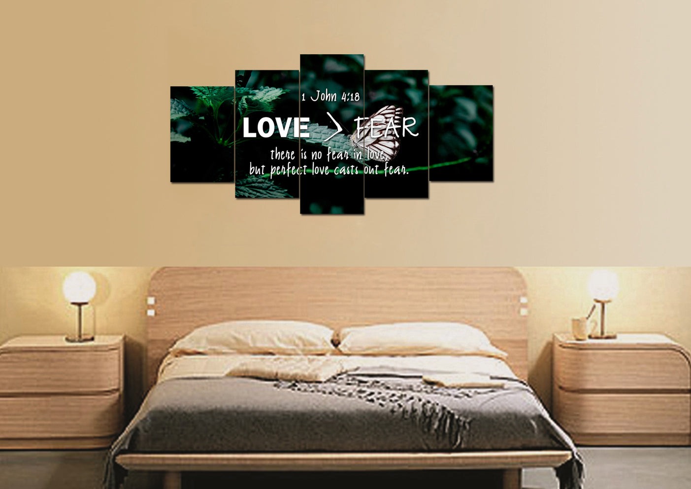 1 John 418 No Fear In Love Canvas Wall Art Print - Christian Canvas Wall Art