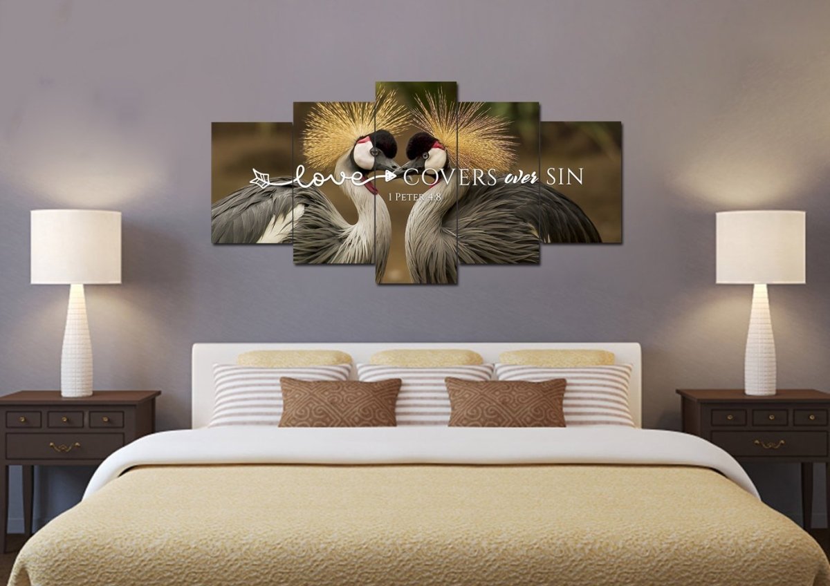 1 Peter 48 Love Cover Over Sin Canvas Wall Art Print - Christian Canvas Wall Art
