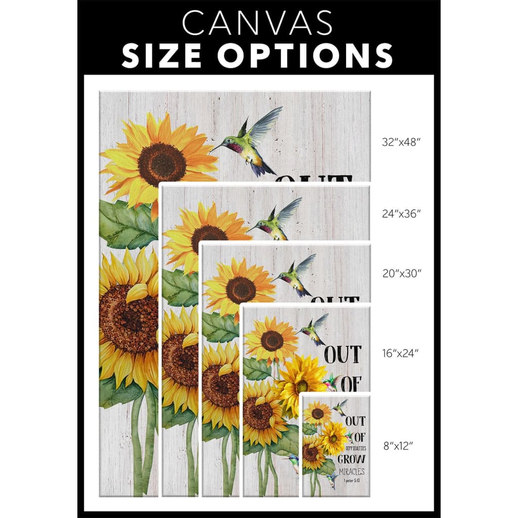 1 Peter 510 Out Of Difficulties Grow Miracles Canvas Wall Art - Christian Canvas Prints - Bible Verse Canvas