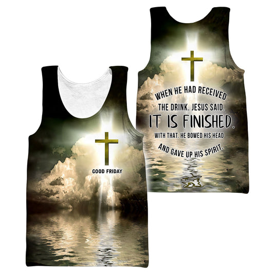 Good Friday When He Had Received The Drink Jesus Said It Is Finished  Men Tank Top - Christian Tank Top For Men
