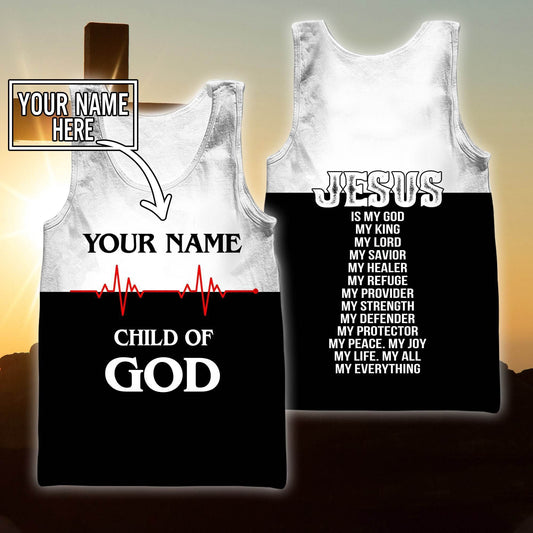 Christian Jesus Child Of God Black And White Color Jesus Customized Men Tank Top - Christian Tank Top For Men
