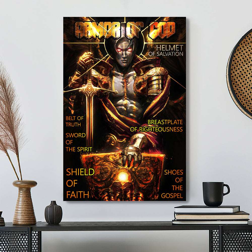 Armor Of God - Christian Gift - Jesus Poster - Bible Verse Canvas Wall Art - Scripture Canvas - Ciaocustom