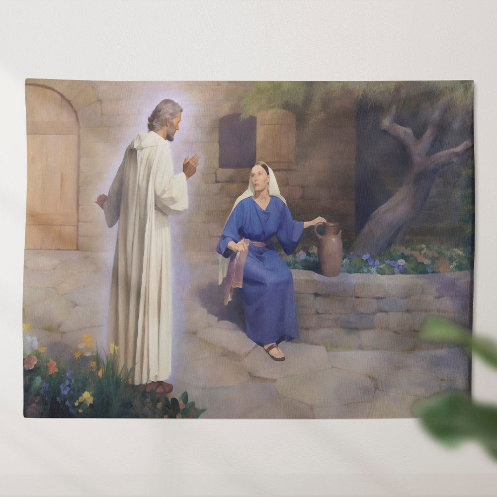 Believe In Angles - Christian Tapestry Wall Hanging - Christian Tapestry - Religious Wall Decor - Ciaocustom